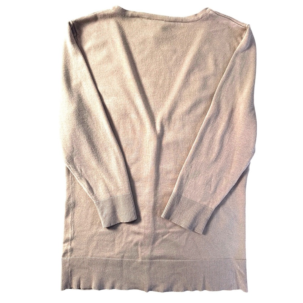 Beige Button Front Cardigan Sweater 3/4 Sleeve Women's Large 14th & Union Staple - Picture 8 of 8